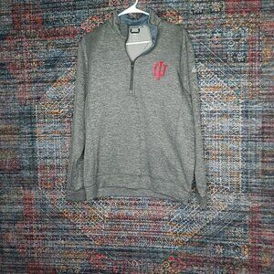 adidas mens heathered gray Climawarm lined TEAM ISSUE 1/2 zip L